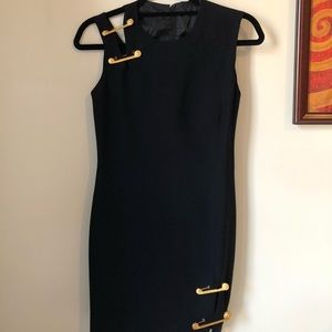 Black vintage dress with gold detail